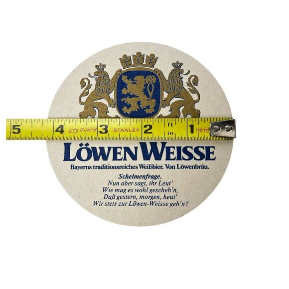 Coasters Lot 24 Lowen Weisse Beer Round Dual Sided Image Paper Cardboard 4 Inch - Picture 13 of 13